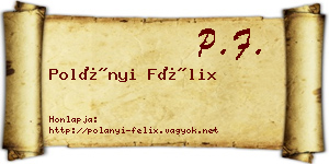 Polányi Félix névjegykártya